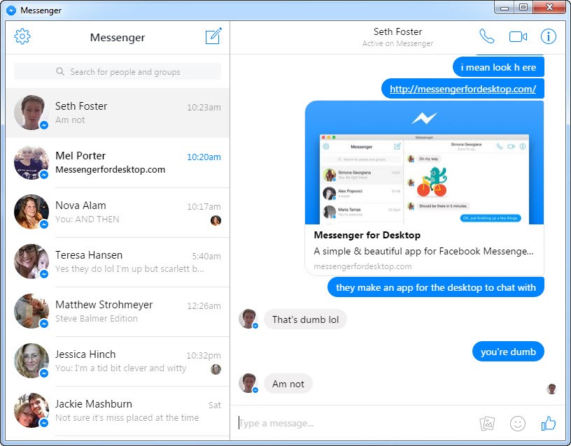 minimize messenger for facebook on laptop